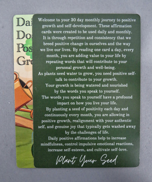 "Daily Dose of Positive Growth" Affirmation Cards.